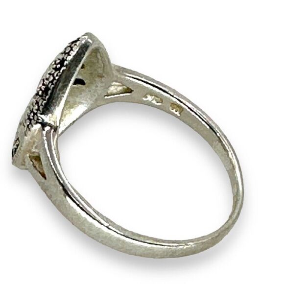 925 Sterling Silver Ring size 7 & 3/4 floral open design statement ring - Picture 6 of 9